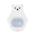 (image for) White Bear Clock and LED Night Light Rechargeable Nursery Lamp with Timer for Baby Girls Boys