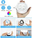 (image for) 6 Pack LED Puck Lights with Remote, White Finish RGBW Color Changing Under Cabinet Lights Wireless,13 Colors Changeable LED Closet Light Dimmable,AA Battery Operate Push Night Lights with Timer Function