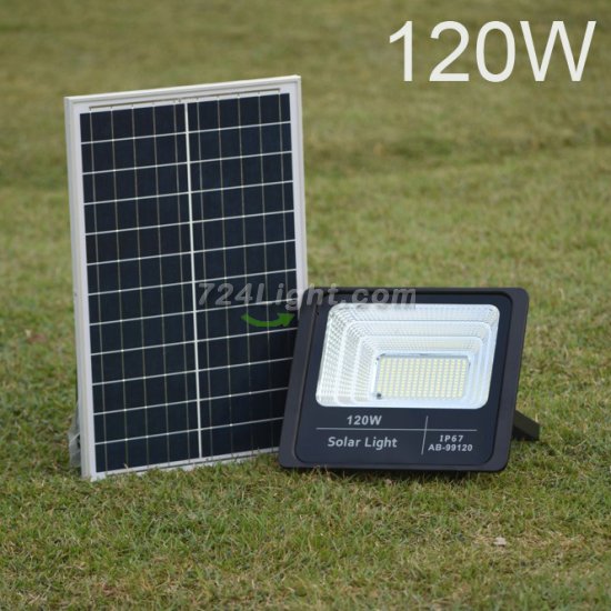(image for) 120W Solar Spot Lights 8800lum Controlable Bright 20hours Outdoor Led Flood Lights