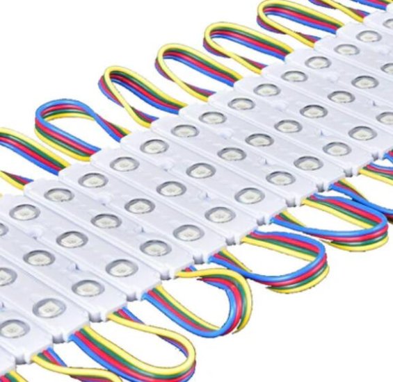 (image for) 20pcs/pack RGB Color Changing 5050 3 LED Light Module 12V 160° Beam Waterproof IP67 for Outdoor Led StoreFront Signage Lighting