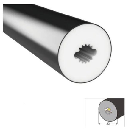 (image for) 16.4FT(5Meters) Dia.22mm 360° Emitting IP67 Waterproof Flexible Full Black Silicon LED NEON Tube Housing Fit for 8mm Wide LED Strip Light