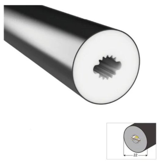 (image for) 16.4FT(5Meters) Dia.22mm 360° Emitting IP67 Waterproof Flexible Full Black Silicon LED NEON Tube Housing Fit for 8mm Wide LED Strip Light