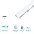 (image for) 1M/5M/10M/20M Pack of T0513 LED Neon Light Housing Kit with End Caps and Mounting Clips, Flexible Neon Channel Fit for 10mm Wide LED Strip Lights