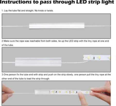 (image for) 1M/5M/10M/20M Pack of T0513 LED Neon Light Housing Kit with End Caps and Mounting Clips, Flexible Neon Channel Fit for 10mm Wide LED Strip Lights