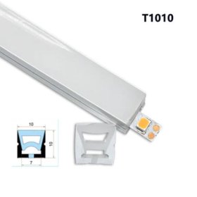 1M/5M/10M/20M Pack of T1010 LED Neon Light Housing Kit with End Caps and Mounting Clips, Flexible Neon Channel Fit for 6mm Wide LED Strip Lights