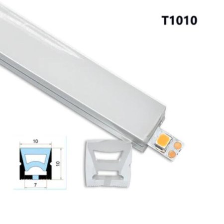 (image for) 1M/5M/10M/20M Pack of T1010 LED Neon Light Housing Kit with End Caps and Mounting Clips, Flexible Neon Channel Fit for 6mm Wide LED Strip Lights