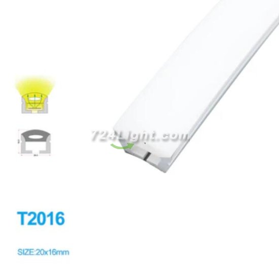 (image for) 1M/5M/10M/20M Pack of T2016 LED Neon Light Housing Kit with End Caps and Mounting Clips, Flexible Neon Channel Fit for 10mm Wide LED Strip Lights