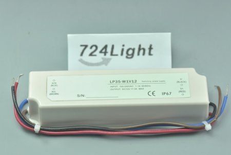 (image for) 35 Watt LED Power Supply 12V 3A LED Power Supplies Waterproof IP67 For LED Strips LED Light