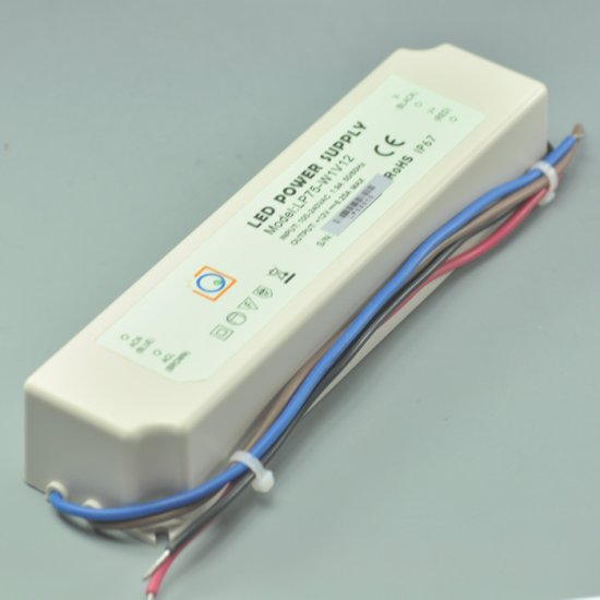 (image for) 75 Watt LED Power Supply 12V 6.25A LED Power Supplies Waterproof IP67 For LED Strips LED Light