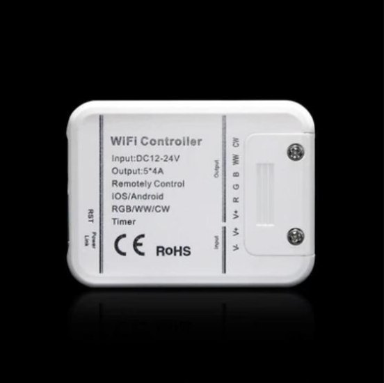 (image for) 12V-24V DC 5in1 WiFi LED Controller Compatible with Alexa Google Home Magic Home Smart APP Control for Monochrome RGB RGBW WW+CW RGBCCT LED Strip