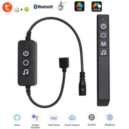 (image for) CROW Bluetooth RF Controller for Addressable Digital LED Lights via Tuya App, Compatible w/ Amazon Echo