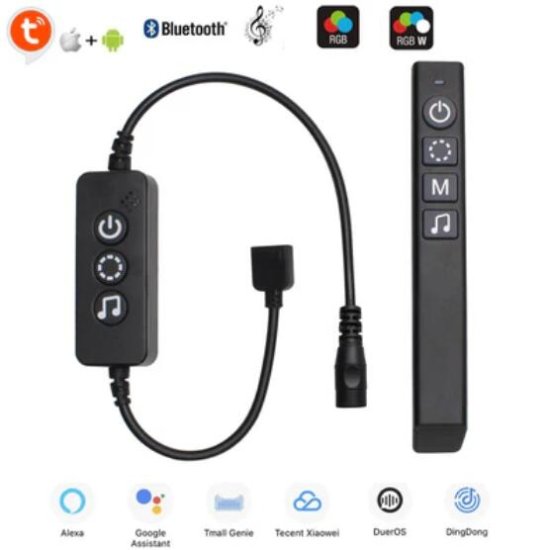 (image for) CROW Bluetooth RF Controller for Addressable Digital LED Lights via Tuya App, Compatible w/ Amazon Echo