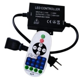 1500Watt AC110V/220V LED Dimmer for 110V/220V LED String Light, Wireless Remote Control Dimmer with 3 Prong Outlet, Timer Switch