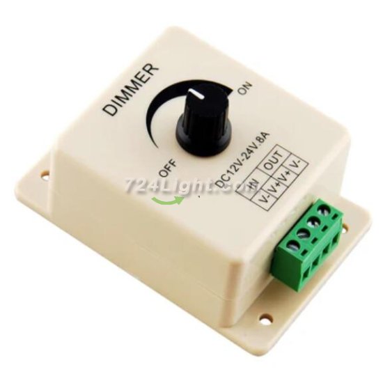 (image for) Manual Rotation LED Dimmer 12V-24V DC Switch Wall Mounting