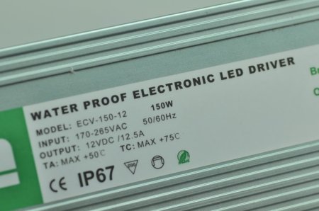 (image for) 150 Watt LED Power Supply 12V 12.5A LED Power Supplies Waterproof IP67 For LED Strips LED Light