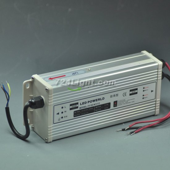 (image for) 150 Watt LED Power Supply 12V 12.5A LED Power Supplies Rain-proof For LED Strips LED Light