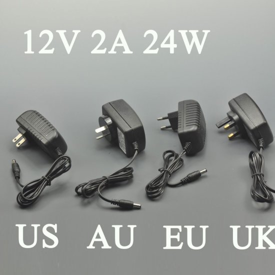 (image for) UL Listed 12V 2A Switching Adapter Power Supply 24 Watt LED Power Supplies For LED Strips LED Lighting