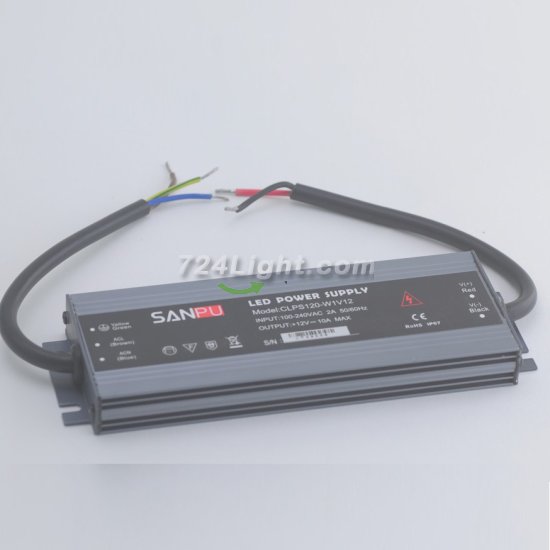(image for) Super Slim Waterproof 12V 10A LED Power Supply 120 Watt LED Power Supplies Rain-proof For LED Strips LED Light
