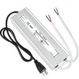 (image for) Waterproof IP67 LED Power Supply 110V AC to 12V DC Driver Transformer 3-Prong Plug 3.3 Feet Cable