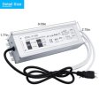 (image for) Waterproof IP67 LED Power Supply 110V AC to 12V DC Driver Transformer 3-Prong Plug 3.3 Feet Cable