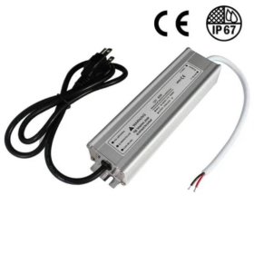 Waterproof IP67 LED Power Supply 110V AC to 12V DC Driver Transformer 3-Prong Plug 3.3 Feet Cable