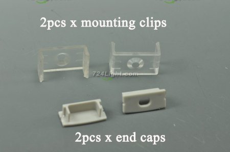 (image for) Additional LED Channel additional end caps and mounting clips