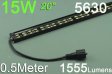 (image for) Black 0.5Meter Double Row Waterproof LED Strip Bar 20inch 5630 Rigid LED Strip 12V With DC connector 72LEDs/M