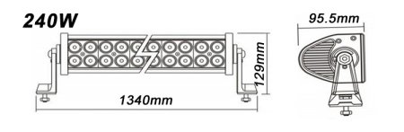 (image for) 240W Off Road LED Light Bar Double Row 80*3W CREE LED Work Light For Car Driving