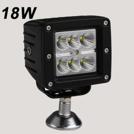 (image for) 18W LED Work Light 6500K LED Light Bar IP68 CREE LED 1296Lumens Spot Flood Off Road Driving Light