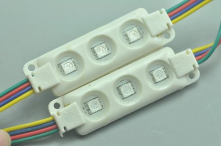 (image for) 5050 SMD LED Modules RGB 3 LED 5050 Modules 68x20MM 12V 0.75W Waterproof Modules