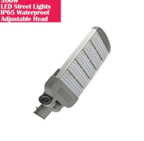 300W IP65 Waterproof Adjustable Head LED Street Lights Modular LED Pole Light Outdoor 120LM/W CRI80+ Warm White 3000K