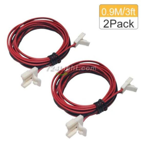 (image for) 2 Pack (2016 Strip Connectors for 8mm Wide SMD 2835 Updated Version) Solderless Jumper Snap Down 2Conductor LED5 Single Color Flex LED Strips
