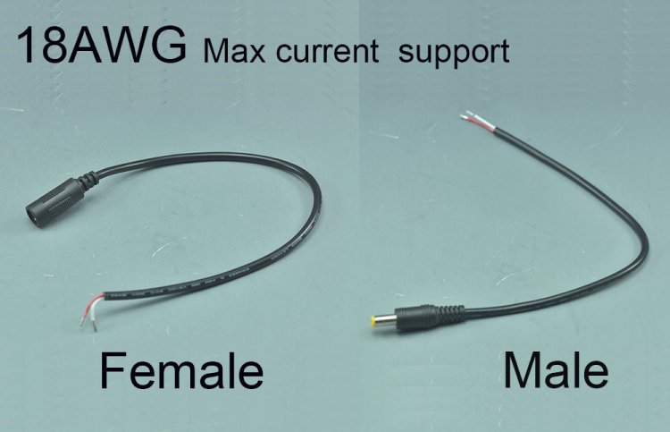 (image for) 18AWG Female LED Power Supply DC Cable Cord