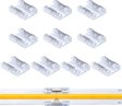 (image for) 10PCS PACK COB LED Strip Connectors Solderless Snap Down 2 Conductors Connectors for 8mm 10mm Wide COB Flex LED Strips