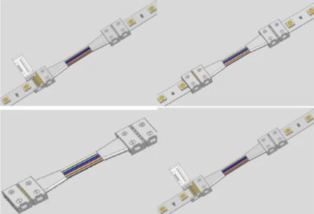 (image for) 10PCS PACK RGBW LED Strip Connectors Solderless Snap Down 5Conductor Connectors for 12mm Wide SMD5050 RGBW Color Flex LED Strips