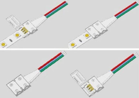(image for) 10PCS PACK Dual White LED Strip Connectors Solderless Snap Down 3 Conductor Connectors for 8mm Wide SMD3528 2835 Dual White Color Flex LED Strips