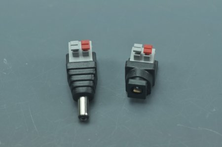 (image for) Female Male 2.1mm X 5.5mm DC Power Connector DIY Spring Clamp Quick Fix