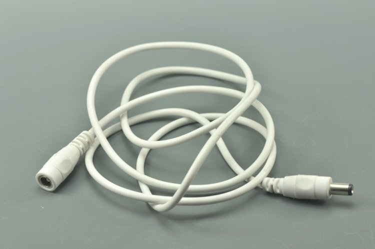 (image for) White 20 AWG DC Extension Cord For 12V 24V 5V LED Power Supply 5.5mm x 2.5mm