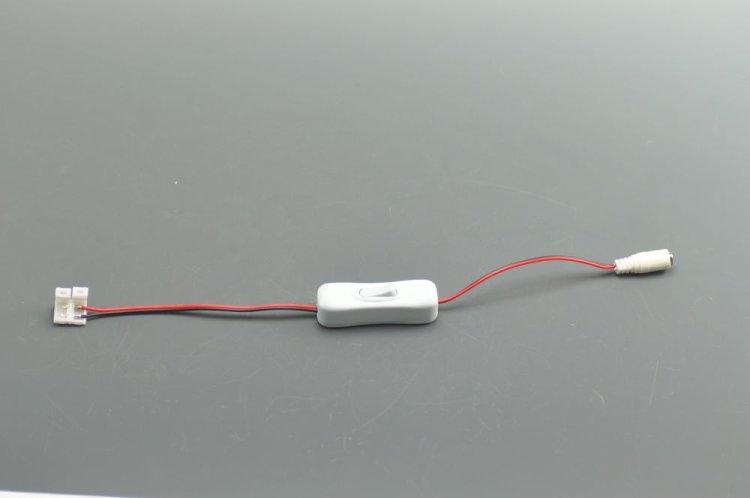 (image for) Eeay switch on off connector adapter DC to 5050 PCB 10cm waterproof led strip diy