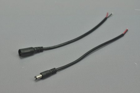 (image for) Dc Connect Black 22 AWG 16cm Male Female LED Power Supply DC Cable Cord For LED Light