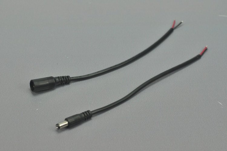(image for) Dc Connect Black 22 AWG 16cm Male Female LED Power Supply DC Cable Cord For LED Light