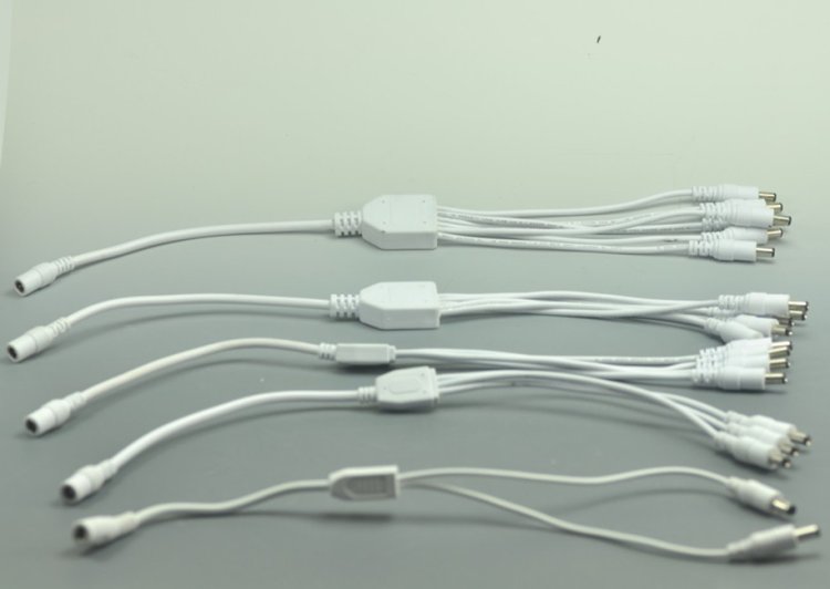 (image for) Compact Power Supply to Splitter White Cable LED Light Power Splitter DC 1 to 2 3 4 5 6 Adapter