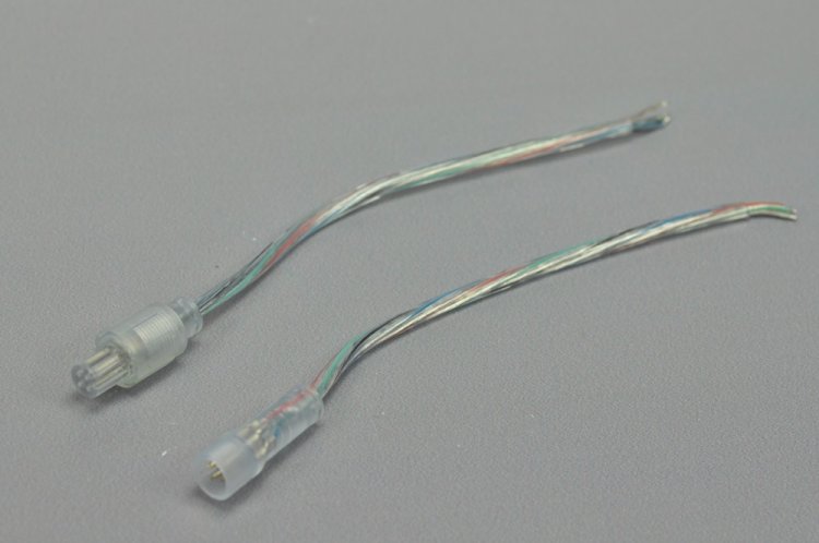(image for) 22AWG 35cm Waterproof 4pin LED Connector Transparent Line Waterproof Female And Male LED Connector