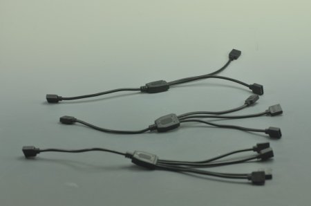 (image for) Black RGB Splitter Cable 1 to 2 3 4 Female Strip Connector for LED 5050 3528 RGB Strip 35CM(13.78Inch)