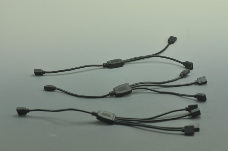 (image for) Black RGB Splitter Cable 1 to 2 3 4 Female Strip Connector for LED 5050 3528 RGB Strip 35CM(13.78Inch)