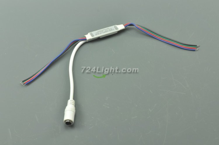 (image for) LED Strip Mini RGB Amplifier With 12V DC 5.5mm x 2.5mm Input