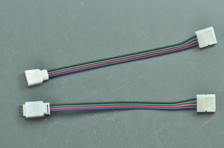 (image for) 4 Pin Connector For RGB led light Strip Solderless connector For 5050 3528 10mm RGB Strip lighting Easy Connect 6.5 Inch
