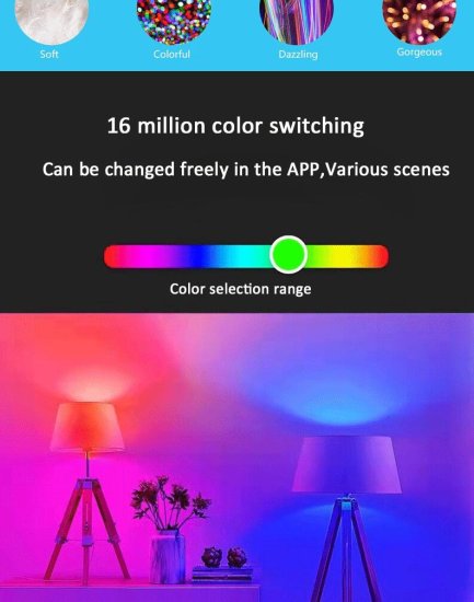 (image for) 4Pack 9W LED Light Bulb E27 Base RGBCCT Bluetooth APP Controlled Smart Light Bulbs Sycn with Music