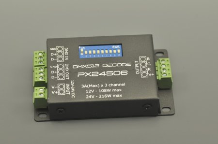 (image for) PX24506 DMX 512 Decoder Driver 9A DMX 512 Amplifier 12V~24V RGB LED Light