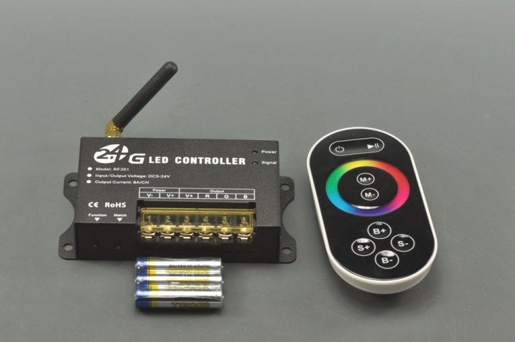 (image for) 2.4G Full Color LED RGB Strip RFController DC12V-24V 3Channels 24A Touchable Remote Controller